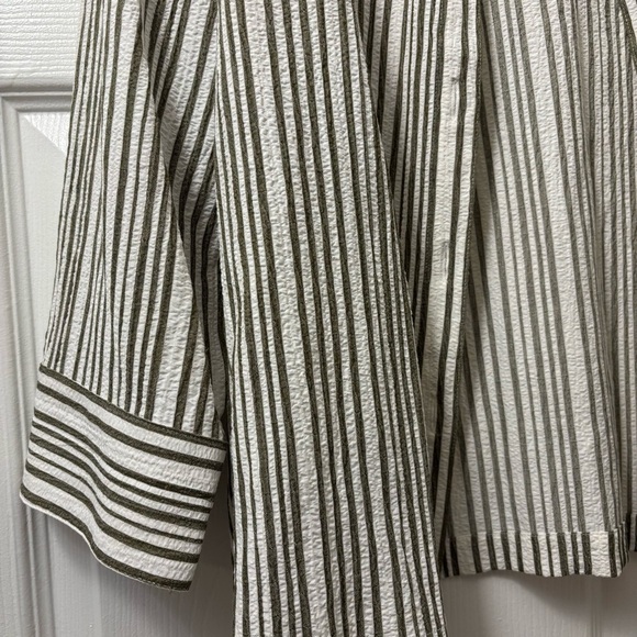 White Stag Women's Black and White Striped Button-Down Shirt - Picture 2 of 3